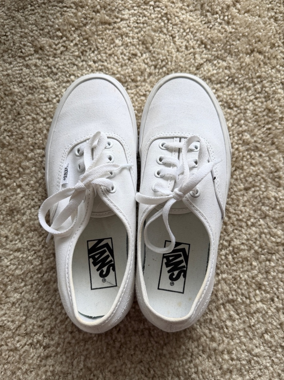 Vans White Low-Top Canvas Sneakers